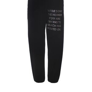 Black Sweatpants with Silver Text